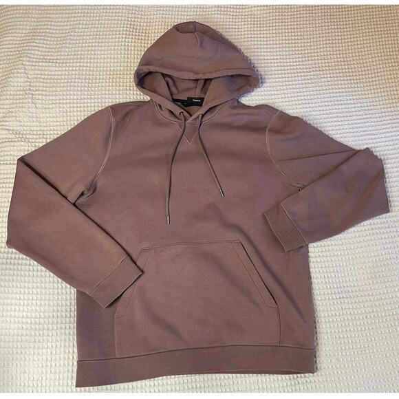 Theory Men’s Purple Pullover Essential Cozy Hoodie W/ Kangaroo Pocket Medium - Picture 9 of 11